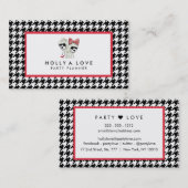 HAUGHTY HAHNENTRITTMUSTER CARD | B&W | ZUNEHMEND VISITENKARTE (Vorne/Hinten)