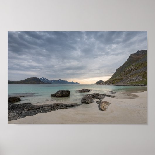 Haukland Beach Lofoten Poster (Vorne)