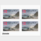 Haukland Beach Rechteckiger Aufkleber (Blatt)