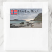Haukland Beach Rechteckiger Aufkleber (Tasche)
