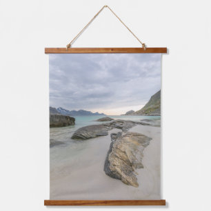Haukland Lofoten Wandteppich Mit Holzrahmen