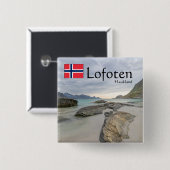 Haukland Souvenir Button (Vorne & Hinten)