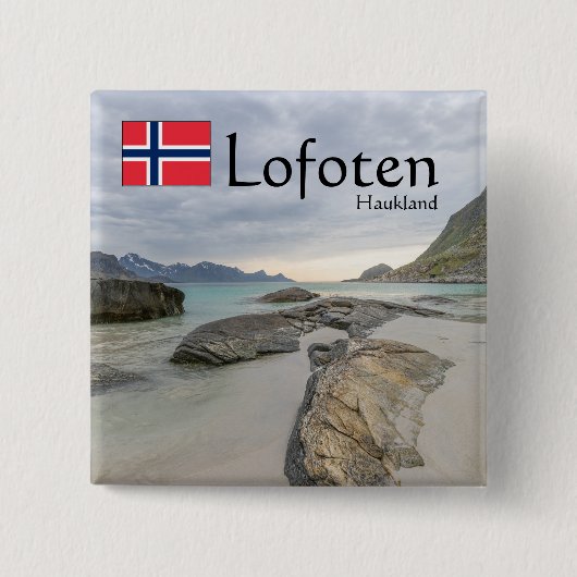 Haukland Souvenir Button (Vorderseite)