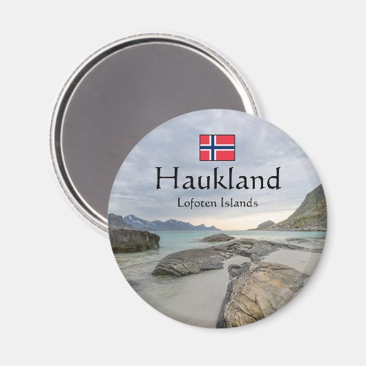 Haukland Souvenir Magnet (Vorderseite/Rückseite)