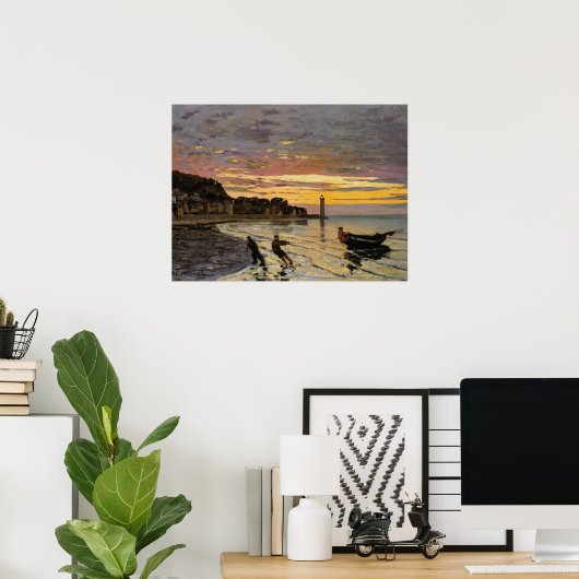 Hauling a Boat Ashore, Honfleur Poster (Heimbüro)
