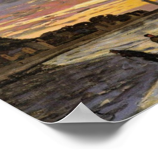 Hauling a Boat Ashore, Honfleur von Claude Monet Poster (Ecke)