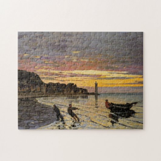 Hauling Boat Ashore Honfleur Monet Fine Art Art Ar Puzzle (Horizontal)