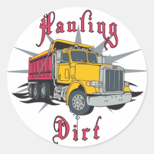 Hauling Dirt Dump Truck Runder Aufkleber