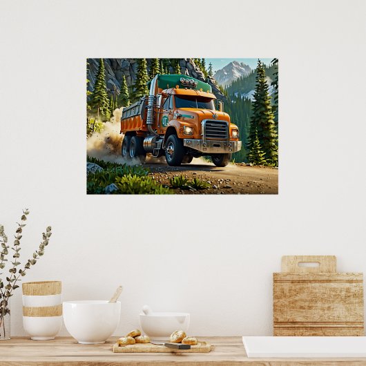 Hauling Gravel - LKW Poster (Küche)