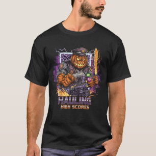 Hauling High Scores Halloween Gamer T - Shirt zu