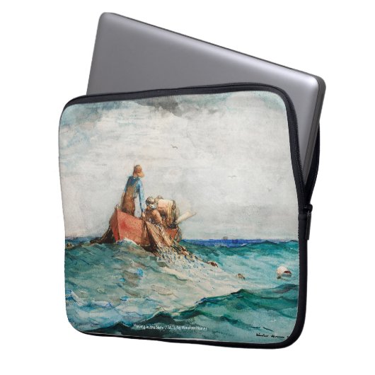 Hauling in the Nets (1887) von Winslow Homer Laptopschutzhülle (Vorderseite Links)