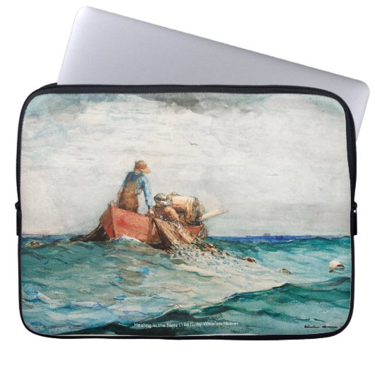 Hauling in the Nets (1887) von Winslow Homer Laptopschutzhülle (Vorderseite)