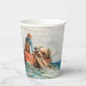 Hauling in the Nets (1887) von Winslow Homer Pappbecher (Links)