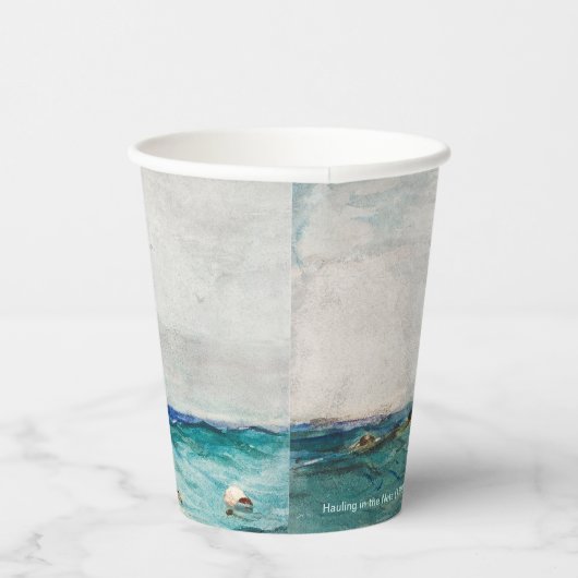 Hauling in the Nets (1887) von Winslow Homer Pappbecher (Rechts)