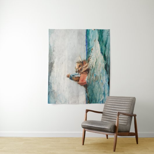 Hauling in the Nets (1887) von Winslow Homer Wandteppich (Beispiel)