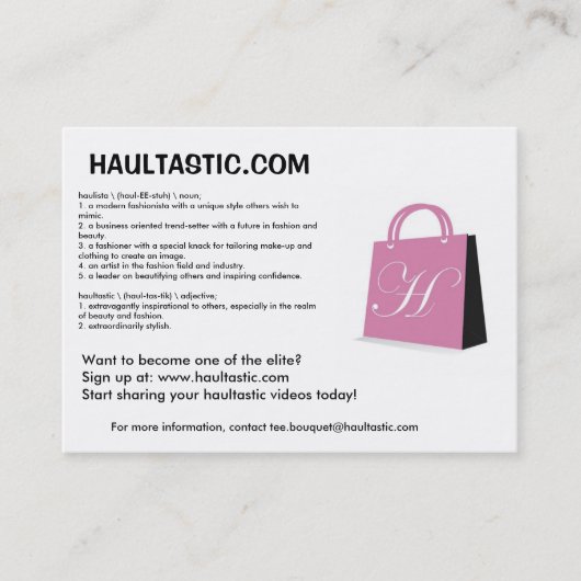 Haultastic Promo-Karten Visitenkarte (Vorderseite)