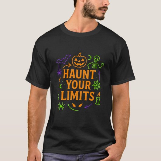 Haunt Eure Grenzen Neon Halloween T - Shirt (Vorderseite)