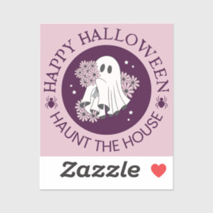 Haunt House Happy Halloween Aufkleber