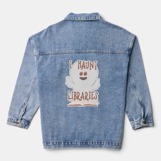 Haunt Libraries Funny Bookween Art Jeansjacke (Rückseite)