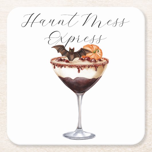 Haunt Mess Express Rechteckiger Pappuntersetzer (Vorderseite)