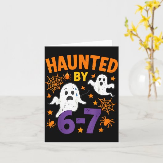 Haunted 67 Ghost Math Teacher Halloween Costume Ma Karte (Gelbe Blume)