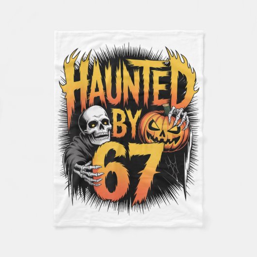 Haunted 67 Meme Six Seven 6-7 Funny Internet Joke  Fleecedecke (Vorderseite)