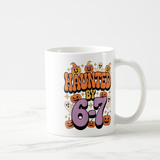 Haunted 67 Meme Six Seven 6-7 Lustiger Internet-Wi Kaffeetasse (Rechts)