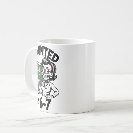 Haunted 67 Skeleton Math Teacher Halloween Costume Kaffeetasse (Vorderseite Links)