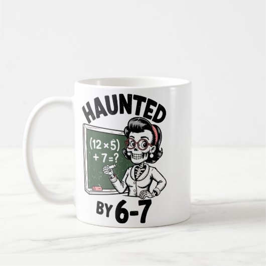 Haunted 67 Skeleton Math Teacher Halloween Costume Kaffeetasse (Links)