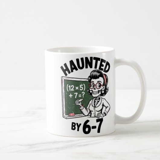 Haunted 67 Skeleton Math Teacher Halloween Costume Kaffeetasse (Rechts)