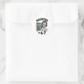 Haunted 67 Skeleton Math Teacher Halloween Costume Runder Aufkleber (Tasche)
