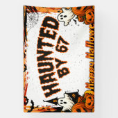 Haunted by 67 Funny Ghost And Pumpkin Halloween Banner (Vertikal)