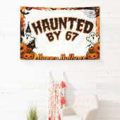Haunted by 67 Funny Ghost And Pumpkin Halloween Banner (InSitu)