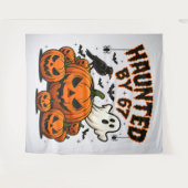 Haunted by 67 Funny Ghost And Pumpkin Halloween Wandteppich (Vorderseite (Horizontal))