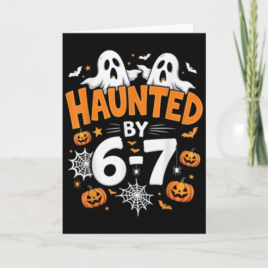 Haunted By 67 Funny Pumpkin And Ghost Halloween Co Karte (Vorderseite)