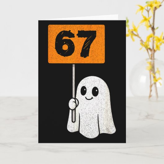 Haunted By 67 – Funny Six Seven Meme 6 7 Halloween Karte (Gelbe Blume)
