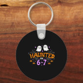 Haunted By 67 Funny Six Seven Meme Halloween Costu Schlüsselanhänger (Vorderseite)