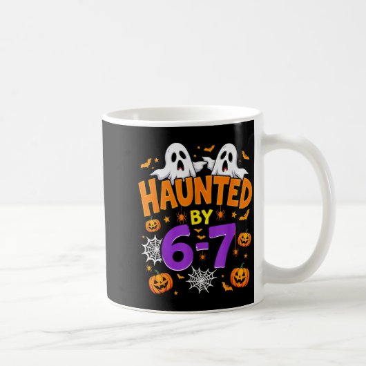 Haunted By 67 Funny Six Seven Meme Pumpkin Ghost H Kaffeetasse (Rechts)