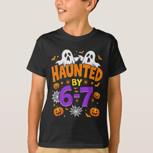 Haunted By 67 Funny Six Seven Meme Pumpkin Ghost H T-Shirt (Vorderseite)