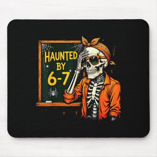 Haunted By 67 Funny Soky Teacher Halloween Six Sev Mousepad (Vorne)