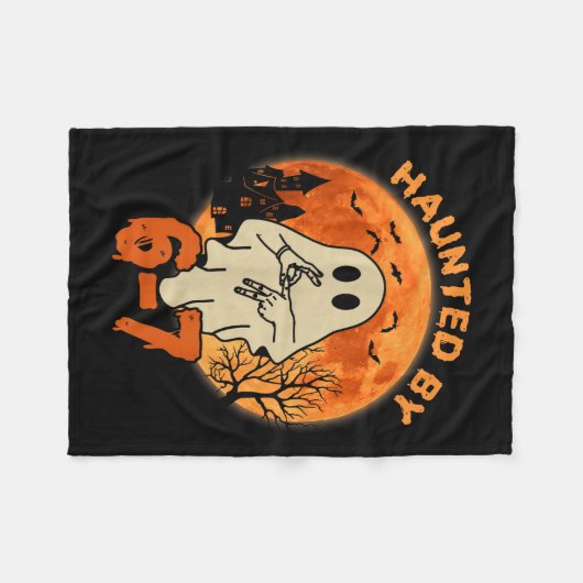 Haunted By 67 Halloween Ghost Six Seven Gen Alpha Fleecedecke (Vorderseite (Horizontal))