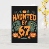 Haunted By 67 Meme Halloween Pumpkin Karte (Gelbe Blume)