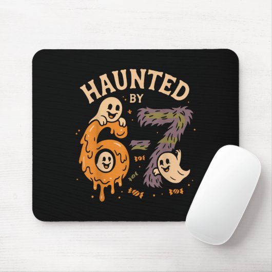 Haunted By 67 Six Seven Meme Gen Alpha Funny Hallo Mousepad (Mit Mouse)