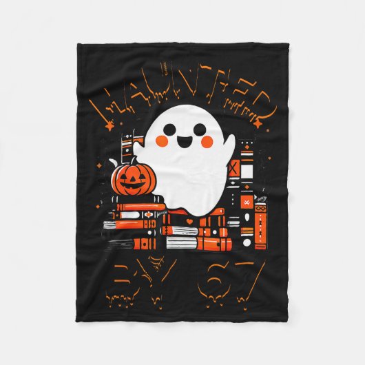 Haunted By 67 - Teacher Boo Ghost Pumpkin Hallowee Fleecedecke (Vorderseite)
