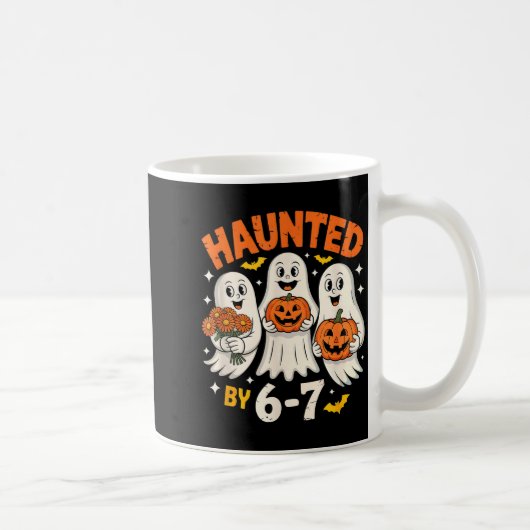 Haunted By 6-7 Cute Ghosts With Flowers Kaffeetasse (Rechts)