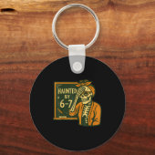 Haunted By 6-7 Funny Teacher 67 Halloween Skeleton Schlüsselanhänger (Vorderseite)