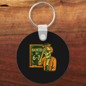 Haunted By 6 7 Funny Teacher 67 Halloween Skeleton Schlüsselanhänger (Vorderseite)