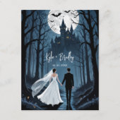 Haunted Castle Halloween Wedding Couple Begleitkarte (Vorderseite)