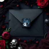 Haunted Castle Halloween Wedding or Engagement Quadratischer Aufkleber