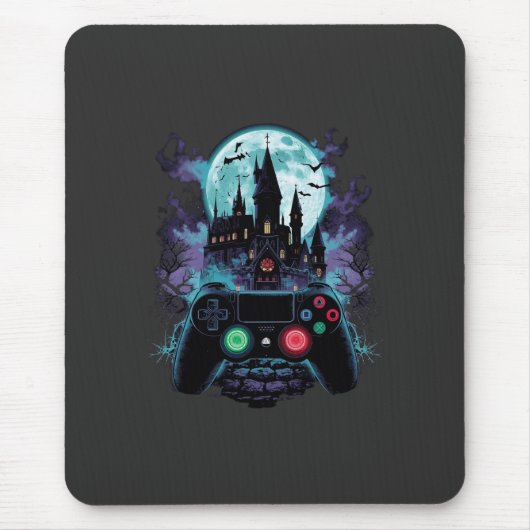 Haunted Castle Horror Gamer Design Mousepad (Vorne)